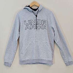 Under Armour Baseline Fleece Box Logo Hoodie | Heather Grey | Size L Sweatshirt